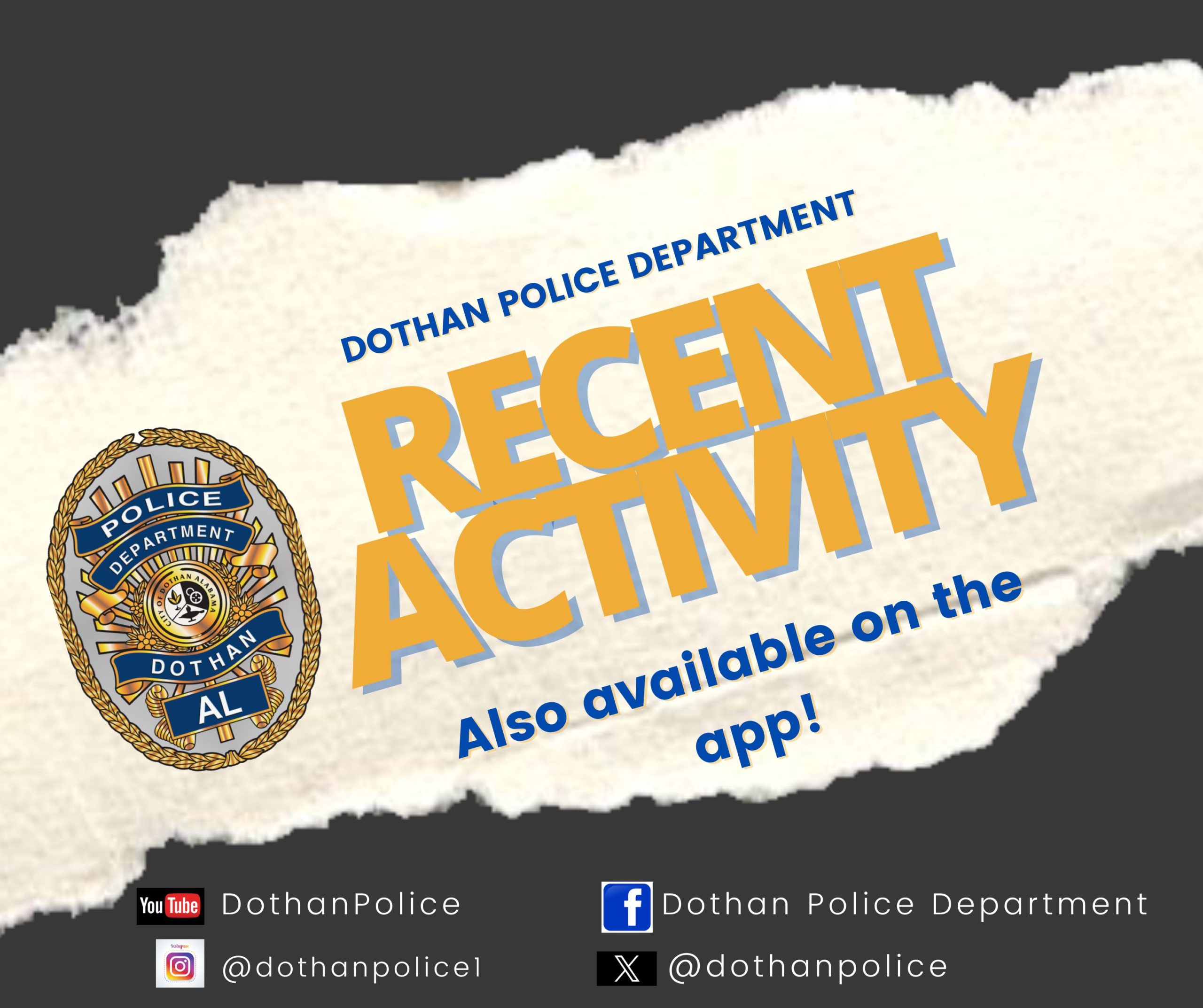 DPD Mugshot Cover Page (Facebook Post) Dothan Police Department